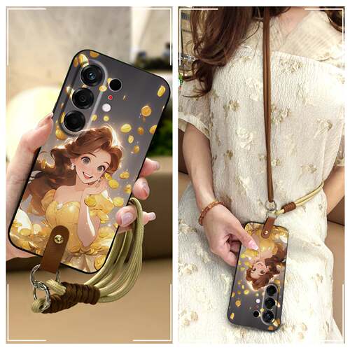 适用Tecno Camon50 4G/传音CN5手机壳简约Q版女款散热卡通硅胶数码软壳防尘双色青春腕带质感潮流挂绳斜跨