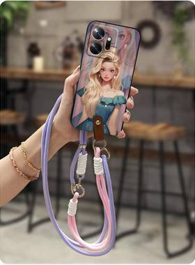 适用infinix X6821/Zero20手机壳双色挂绳新款创意硅胶腕带斜跨