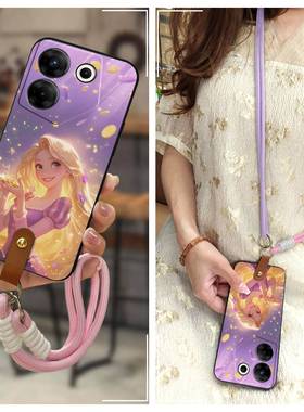 适用Tecno Camon20 Pro 5G/传音CK8n手机壳手提情侣卡通挂脖女款