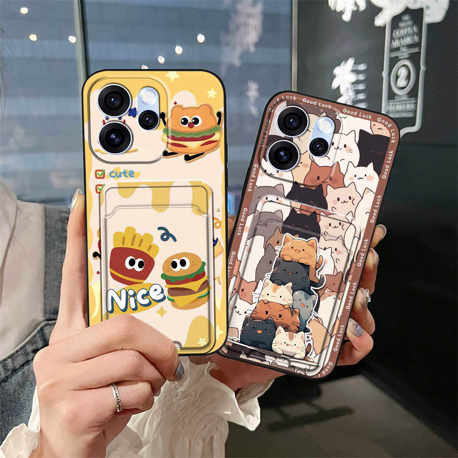 适用OPPO Reno15国内版手机壳插卡散热潮流新款全包边卡通