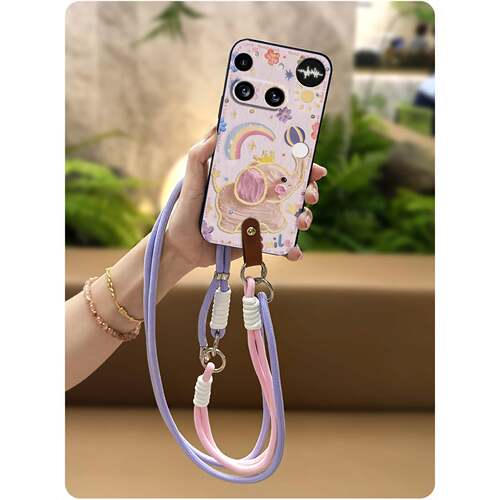 适用Nothing Phone3手机壳全包边硅胶新款散热女款质感情侣Q版挂绳软壳可爱挂脖斜跨腕带手提双色数码卡通