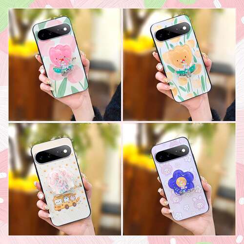 适用谷歌Pixel11 Pro/Google Pixel11 Pro手机壳简约新款卡通软壳质感支架青春男女款液态旋转动漫情侣防尘