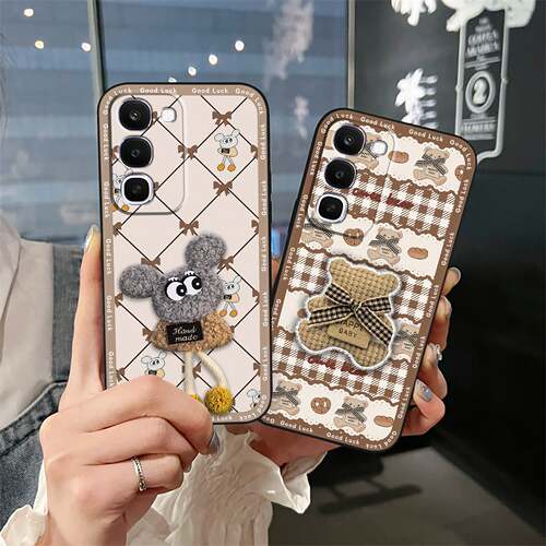 适用OPPO Realme C100 4G手机壳立体3D简约硅胶搞怪可爱数码散热毛绒布贴卡通个性创意刺绣纯色情侣男女款