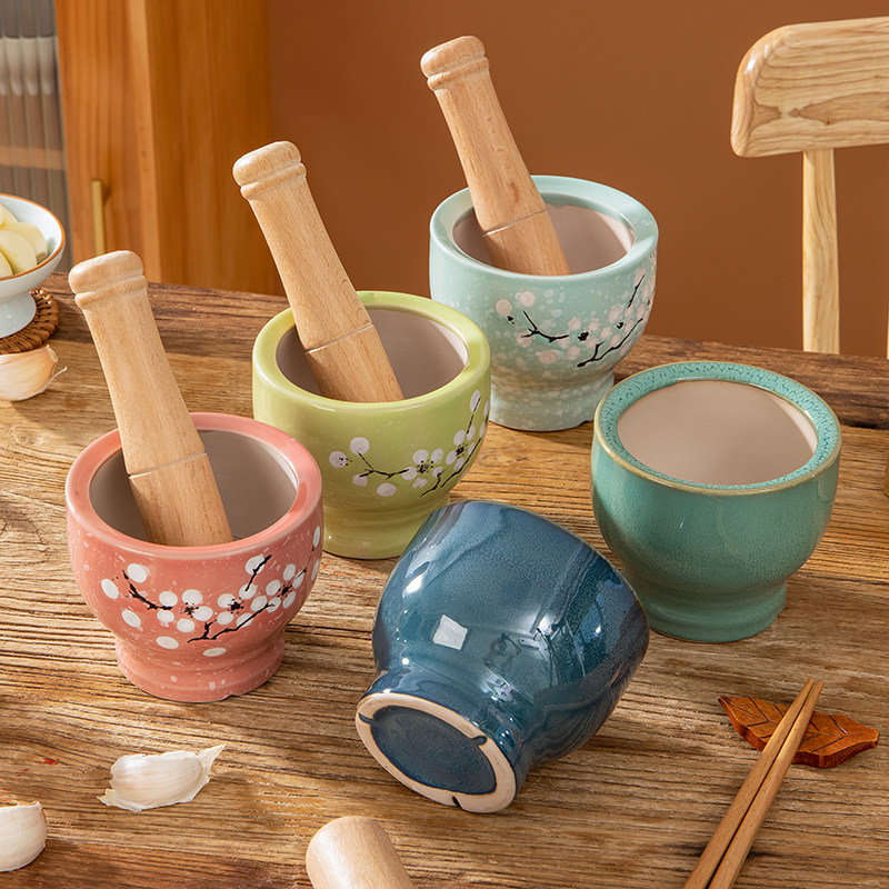 陶瓷捣蒜器家用蒜臼老式手动压蒜器中式蒜臼子厨房老家专用蒜泥器