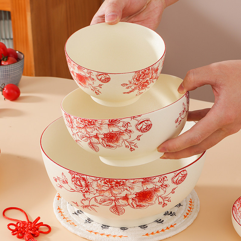 家用米饭碗2025新款家有儿女陶瓷碗轻奢喜庆吃面碗釉下彩餐具套装,餐饮具,碗,淘宝优惠券,粉丝福利购,淘宝优惠卷