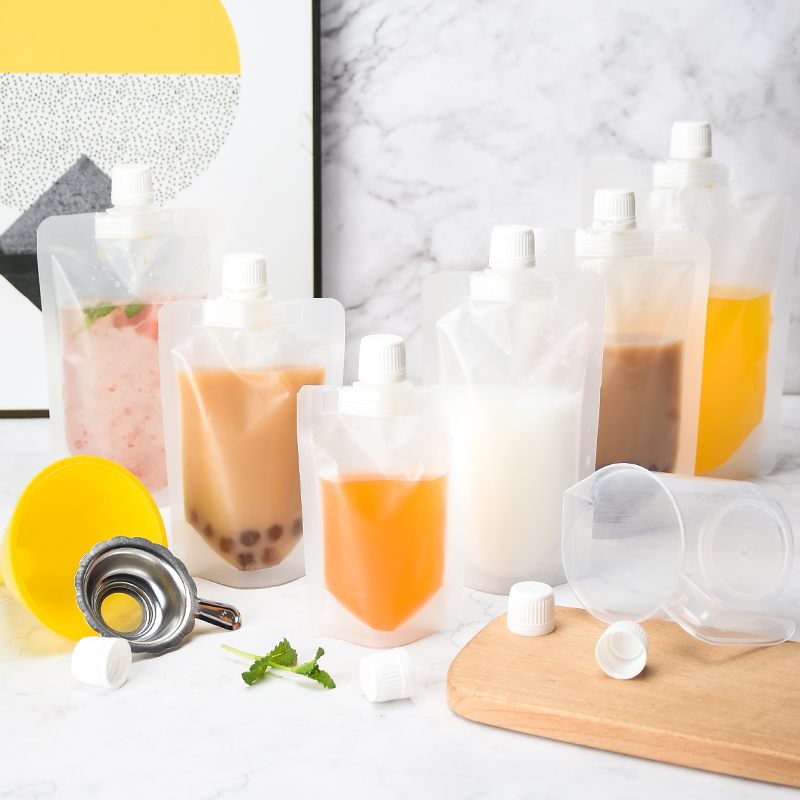 大口径磨砂透明吸嘴袋珍珠奶茶袋