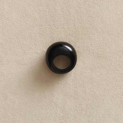 【CnHnOn 脂肪商店】天然黑玛瑙高品质小众设计甜甜圈胖肚戒指