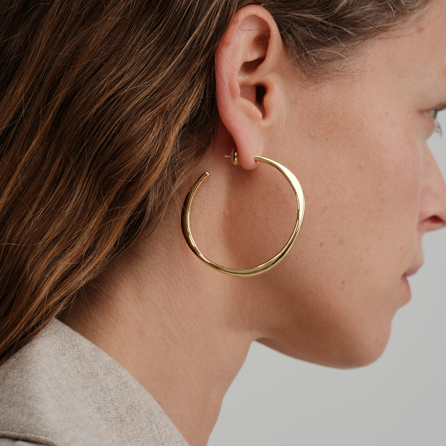 【CnHnOn脂肪商店】欧美简约自然线条曲线流动光面时髦都市大耳环