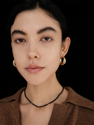 【CnHnOn 脂肪商店】简约百搭双圈叠搭交错圆环不掉色耳圈耳环