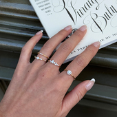 CnHnOn脂肪商店 s925纯银镀14k金日系复古精致镶钻极细戒指