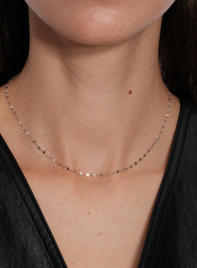 【CnHnOn脂肪商店】s925纯银唇纹极细法式精致波光粼动锁骨项链