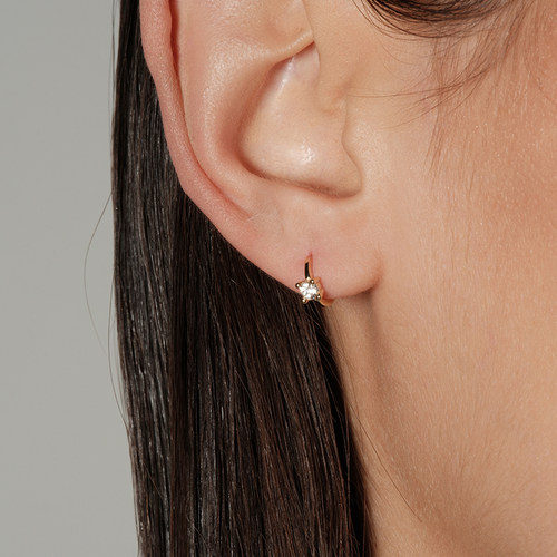 【CnHnOn脂肪商店】s925银超迷你小钻戒镶钻小耳圈法式优雅耳钉