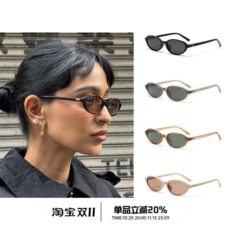 【CnHnOn脂肪商店】简约复古经典小椭圆修饰脸型细框墨镜太阳眼镜