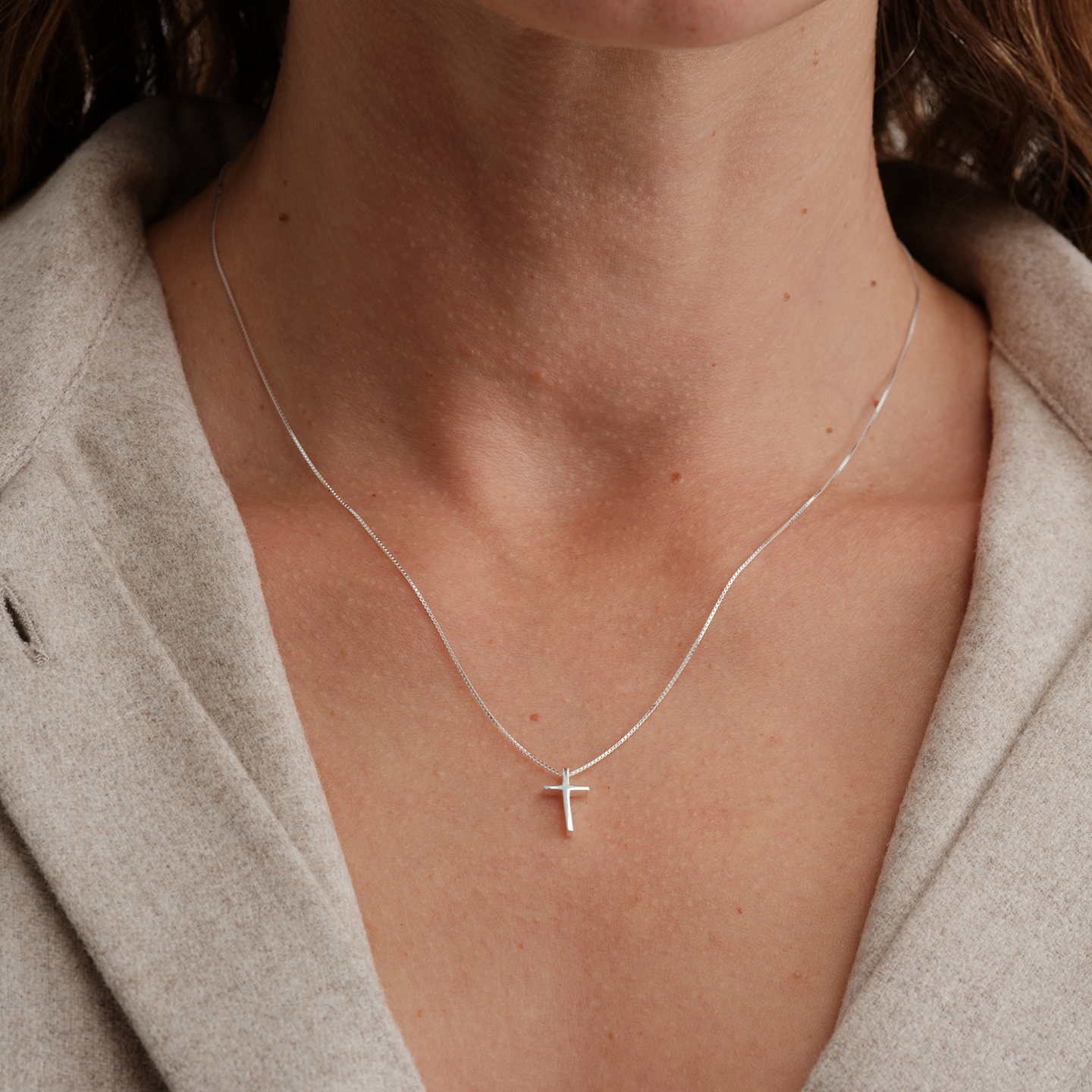 【CnHnOn脂肪商店】s925纯银迷你十字架极细链条法式精致锁骨项链