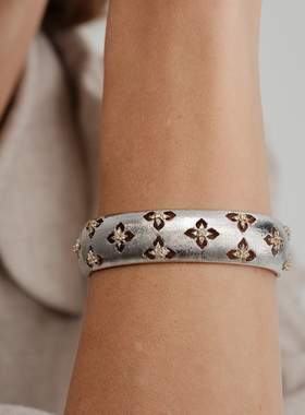 【CnHnOn脂肪商店】意式复古宫廷华丽感镂空拉丝镶钻缎光宽手镯