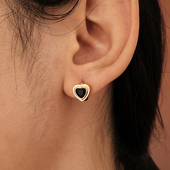 CnHnOn脂肪商店 迷你爱心镶钻3a活彩锆石mini爱心耳钉耳环