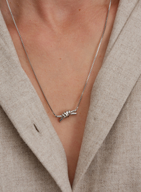 【CnHnOn脂肪商店】北欧简约设计感打结绳结扣盒子链毛衣链项链