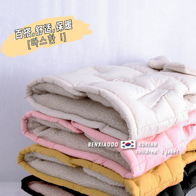 秋冬季夹棉羊羔小童加绒加厚马甲