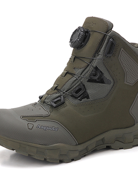 Aagoola高帮防水登山鞋男户外徒步鞋防滑工装靴旋转扣