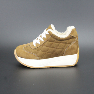 隐形增高10cm小个子德训鞋8cm秋冬加绒加厚棉鞋女10cm休闲阿甘鞋