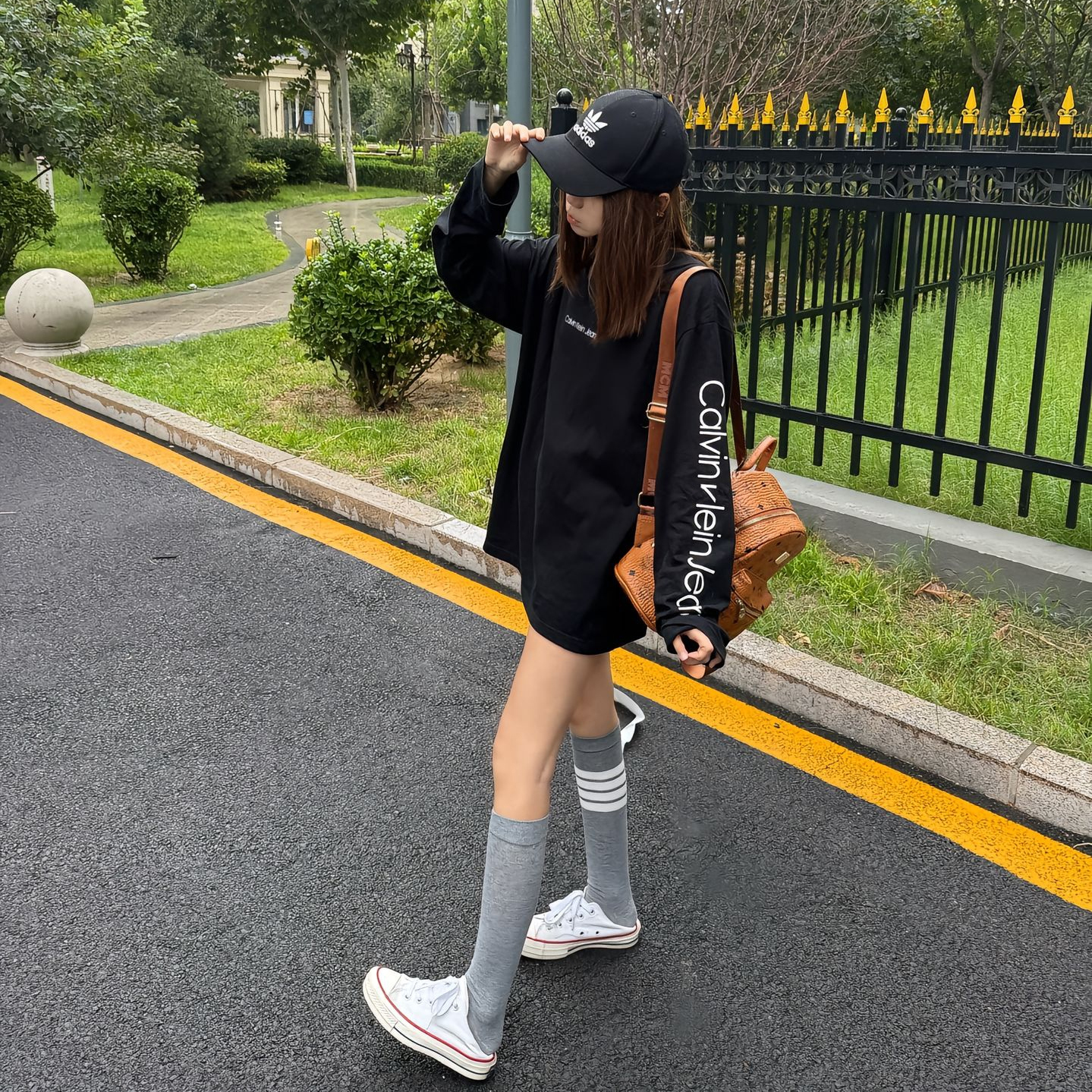 美式高街字母印花长袖T恤