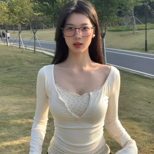 内搭打底衫 2026新款 甜辣妹上衣 t恤女春季 纯欲bm风碎花假两件长袖
