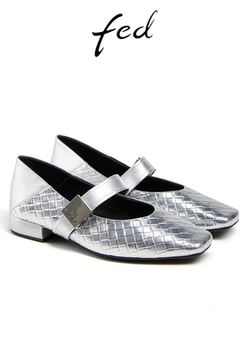 fed时尚玛丽珍鞋春季新款女鞋粗跟方头编织单鞋女款D0118-ZCA022