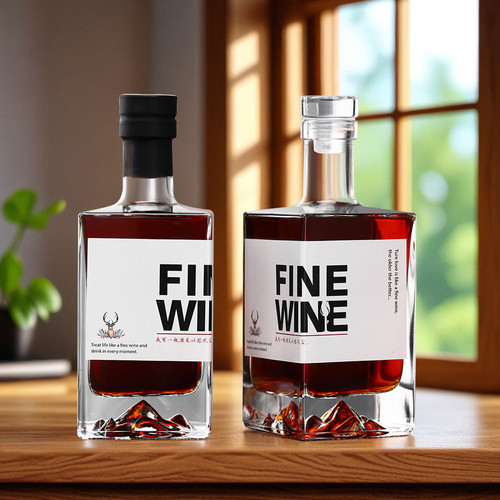 高档玻璃酒瓶空酒瓶山底精白酒瓶专用白酒瓶自酿果酒瓶红酒瓶