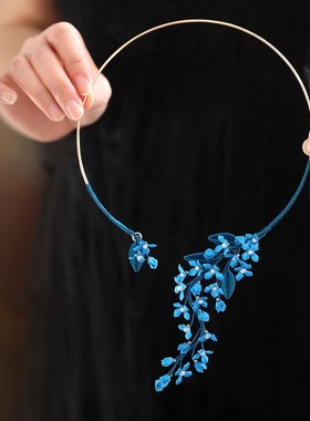 项链高级感轻奢小众国风古典旗袍项圈复古配饰锁骨链短款璎珞古风