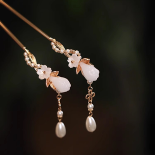 玉兰汉服头饰发簪高级感盘发日常简约国风发饰簪子女古风旗袍配饰