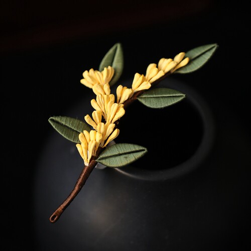 复古文艺桂花胸针设计感秋冬毛衣大衣胸花配饰别针装饰旗袍别针女