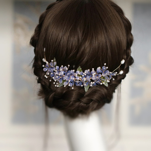 紫藤花软簪现代后压日常盘发仙簪子头饰古风汉服后脑勺高级感发夹