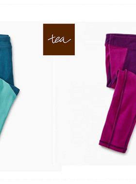 TEA 品牌女童纯棉修身弹力打底裤2色入 红色绿色2-16岁