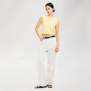 APPENDAGE夏季2025新款高级感无袖T恤圆领修身薄款针织背心女外穿