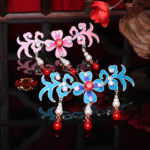 戏曲粤婺剧点绸梅花鬓簪头饰