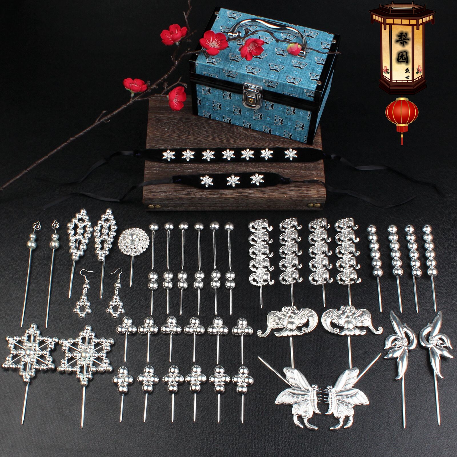 戏曲秦香莲王宝钏头饰银丁泡子银锭头面银青衣京越剧青衣包头头面