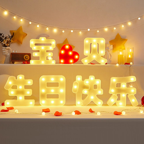 wt薇汀生日快乐字母灯