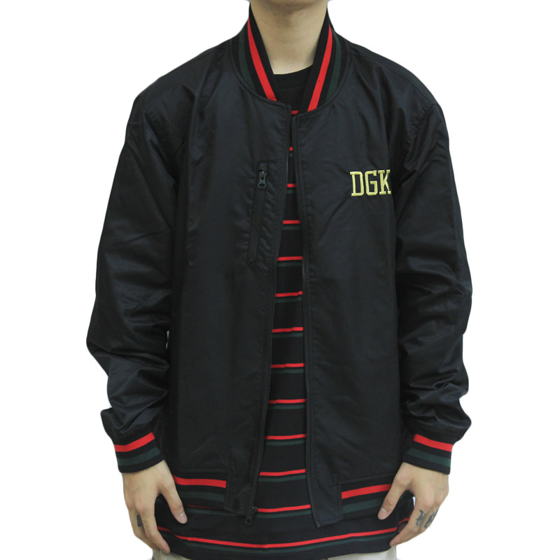 DGK 刺绣字体LOGO 黑红 夹克外套 美国进口现货