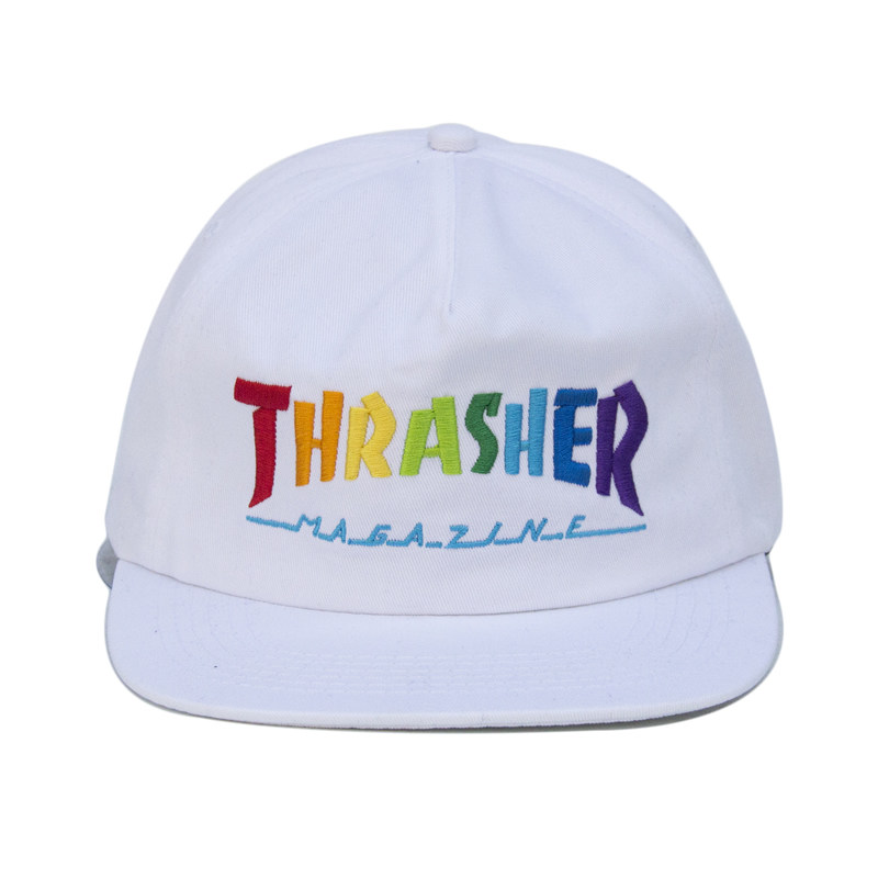 THRASHER RAINBOW MAG 彩虹字体LOGO SNAPBACK 滑板帽 进口现货