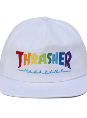 THRASHER RAINBOW MAG 彩虹字体LOGO SNAPBACK 滑板帽 进口现货