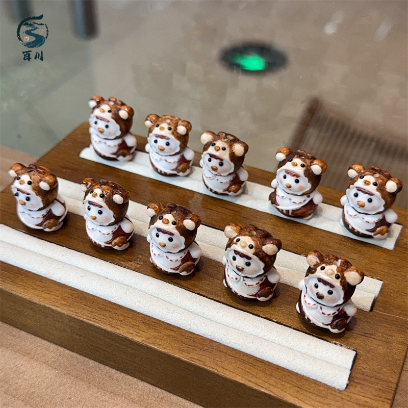 鹿角根付手工编织文玩隔珠