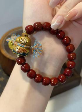 鹿角根付锦鲤葫芦星月朱砂供手串diy配件文玩佛珠时尚隔珠串珠