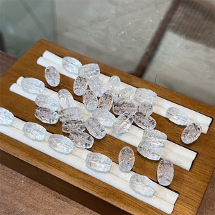 天然白水晶回纹桶珠diy配件文玩佛珠手串时尚配饰隔珠串珠饰品