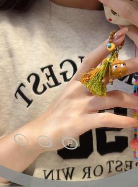 芭比檀呱呱来财挂件diy配件文玩佛珠手串时尚配饰隔珠串珠饰品