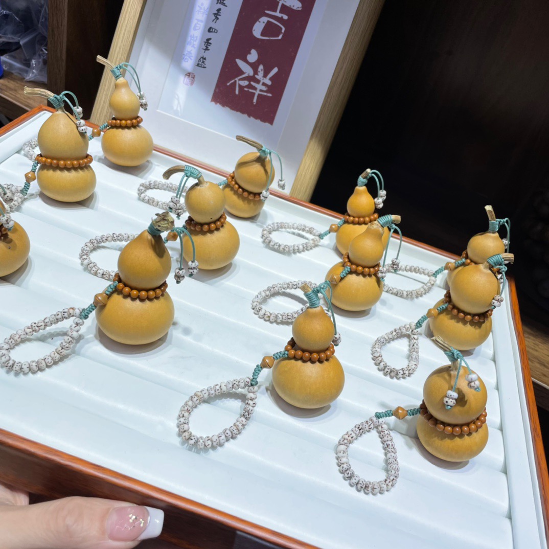 原创手工设计diy文玩葫芦手把件搭配橄榄核星月菩提时尚配珠配件