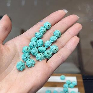 菱镁矿描金莲花diy配件手工编织手绳项链文玩佛珠时尚配饰品隔珠