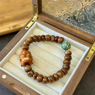 精品库克蒜瓣大肠搭配鹿角根付恶僧螺钿大漆珠diy时尚配饰品配件