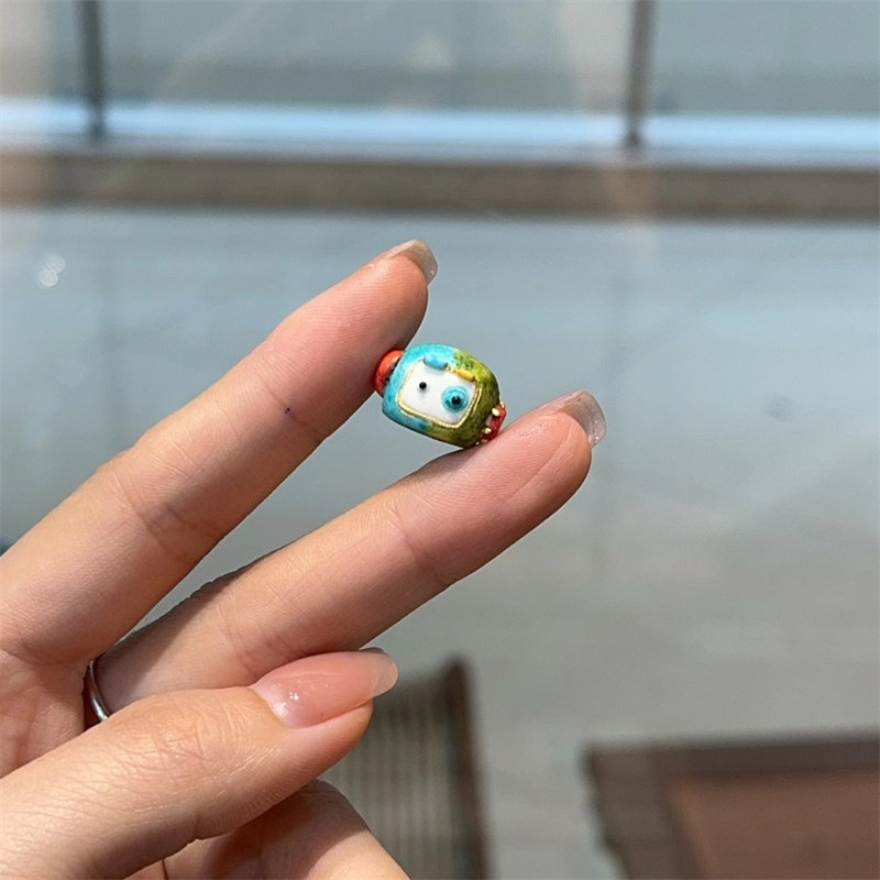 鹿角根付小恐龙拉布布手绳项链