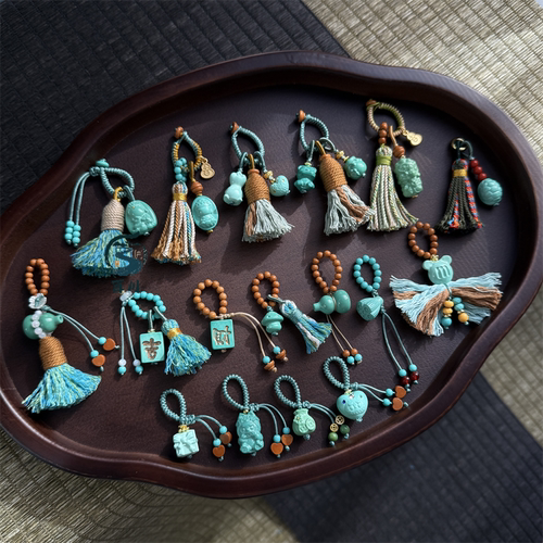 菱镁矿小提溜流苏DIY编织挂件