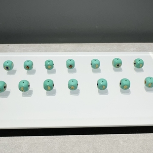 菱镁矿日月星辰松石绿色diy配件手工编织手绳项链文玩佛珠手串珠